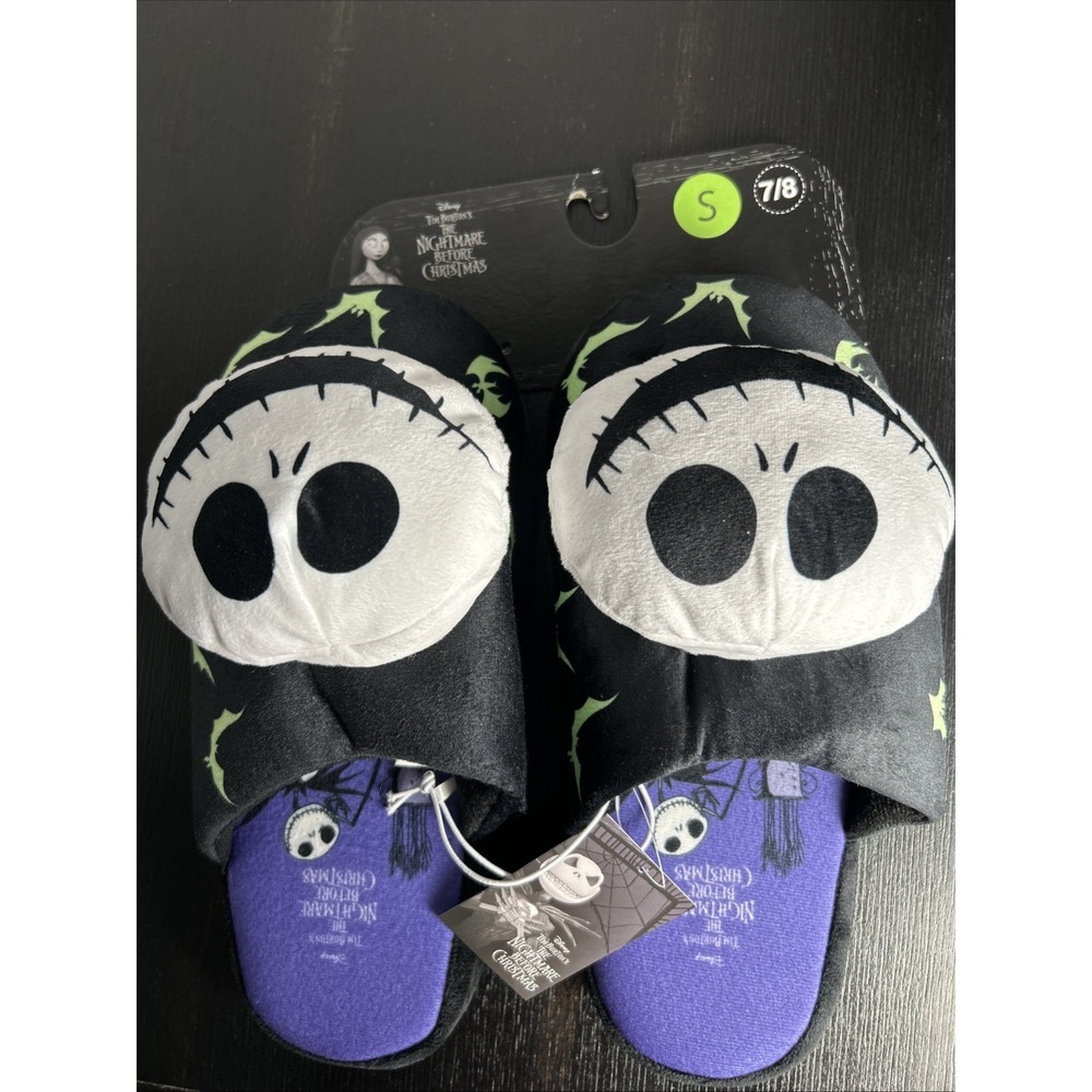 Disney's Nightmare Before Christmas House Slippers Size 7/8 Jack Skellington New